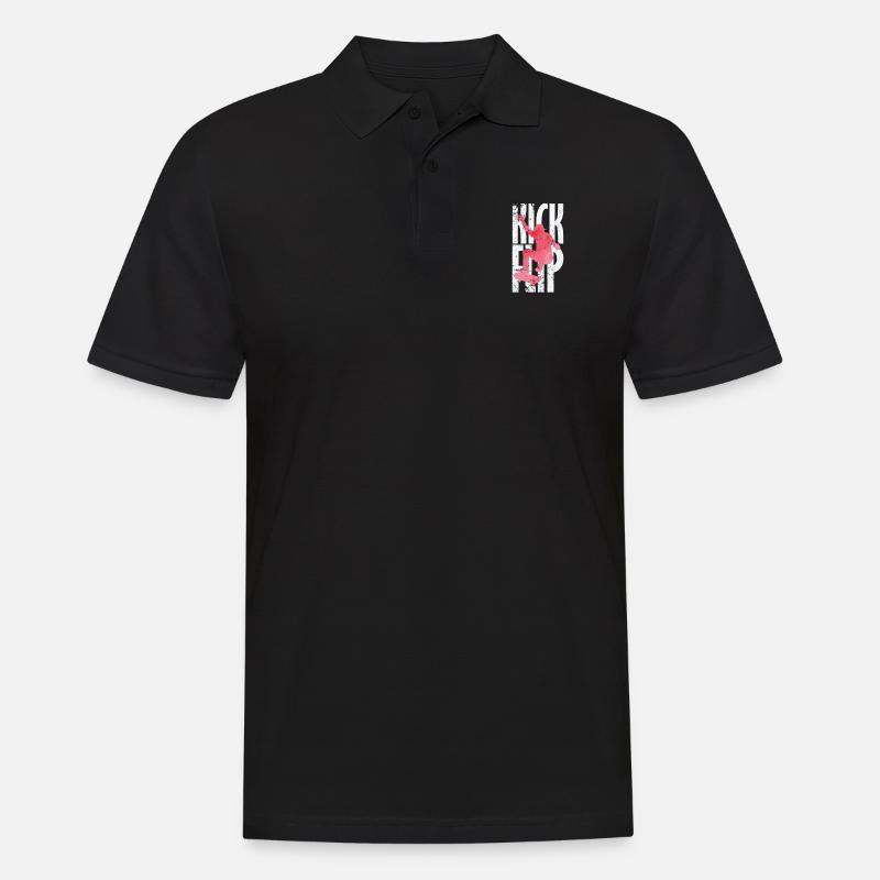Kickflip Skateboard - Männer Poloshirt - Schwarz