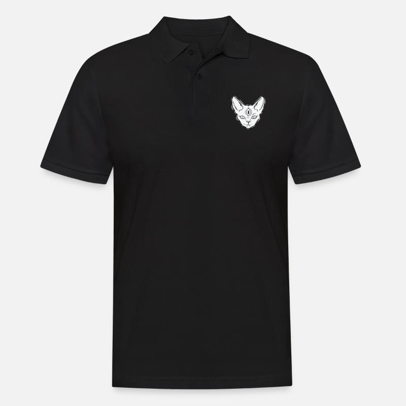 Katze im Gothic Stil Grusel - Männer Poloshirt - Schwarz