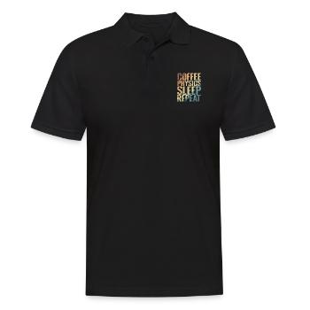 Coffee Physics Sleep Repeat Study - Men's Polo Shirt - black - Front - Kai (181cm)
