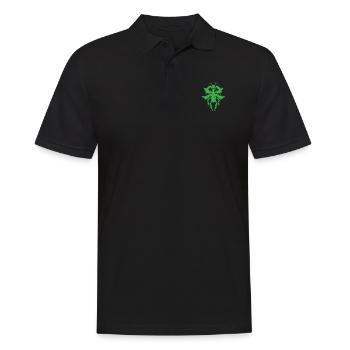 Muster in Gottesanbeterin Form - Männer Poloshirt - Schwarz - Vorne - Kai (181cm)
