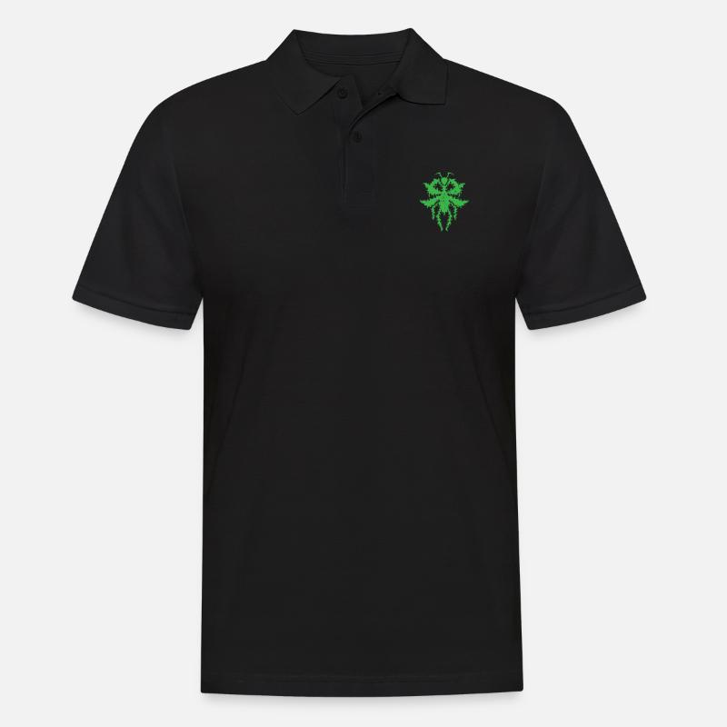 Pattern in praying mantis shape - Men's Polo Shirt - black