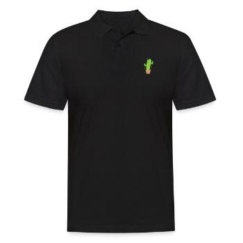 Cactus with good mood - Men's Polo Shirt - black - Front - Kai (181cm)