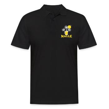 Malle Beach mit Bier und Sonne - Männer Poloshirt - Schwarz - Vorne - Kai (181cm)