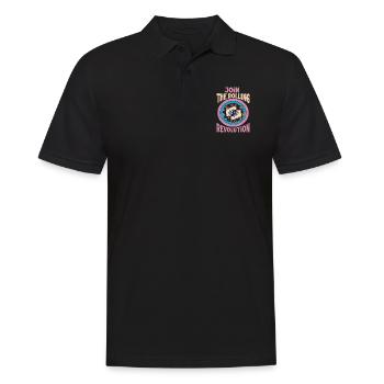Roller Skating Skate Join The Rolling Revolution - Männer Poloshirt - Schwarz - Vorne - Kai (181cm)