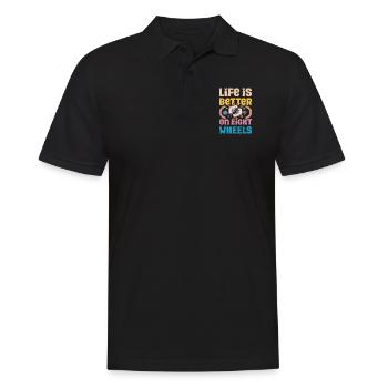 Patineur à roulettes La vie de fête est meilleure sur roues Cadeau - Polo Homme - noir - Devant - Kai (181cm)