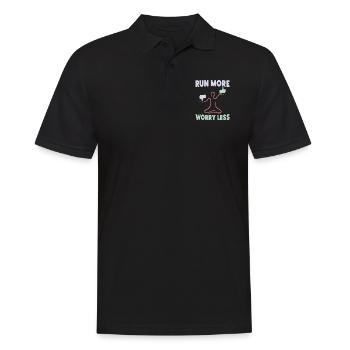 Marathon Runner Run More Worry Less Running - Men's Polo Shirt - black - Front - Kai (181cm)
