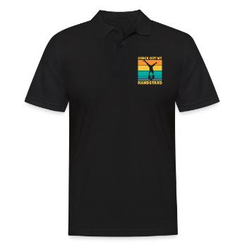 Découvrez mon idée de cadeaux d’artiste de cirque en équilibre sur les mains - Polo Homme - noir - Devant - Kai (181cm)