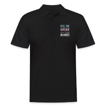 Rollerskater Party Feel Heartbeat On Wheels Gift - Männer Poloshirt - Schwarz - Vorne - Kai (181cm)