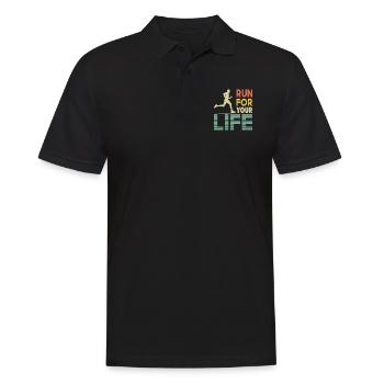 Running Run for Your Life Marathon Runner gifts - Men's Polo Shirt - black - Front - Kai (181cm)