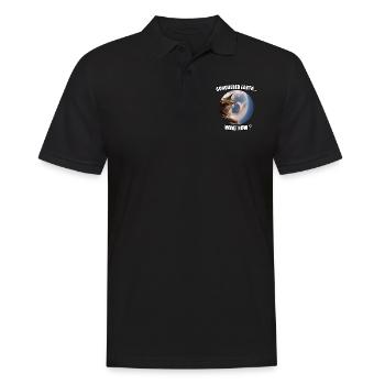 Cat conquers world - Men's Polo Shirt - black - Front - Kai (181cm)