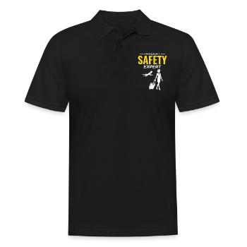 Flugbegleiter Flugbegleiter Flugbegleiterin Flugbegleiterin - Männer Poloshirt - Schwarz - Vorne - Kai (181cm)