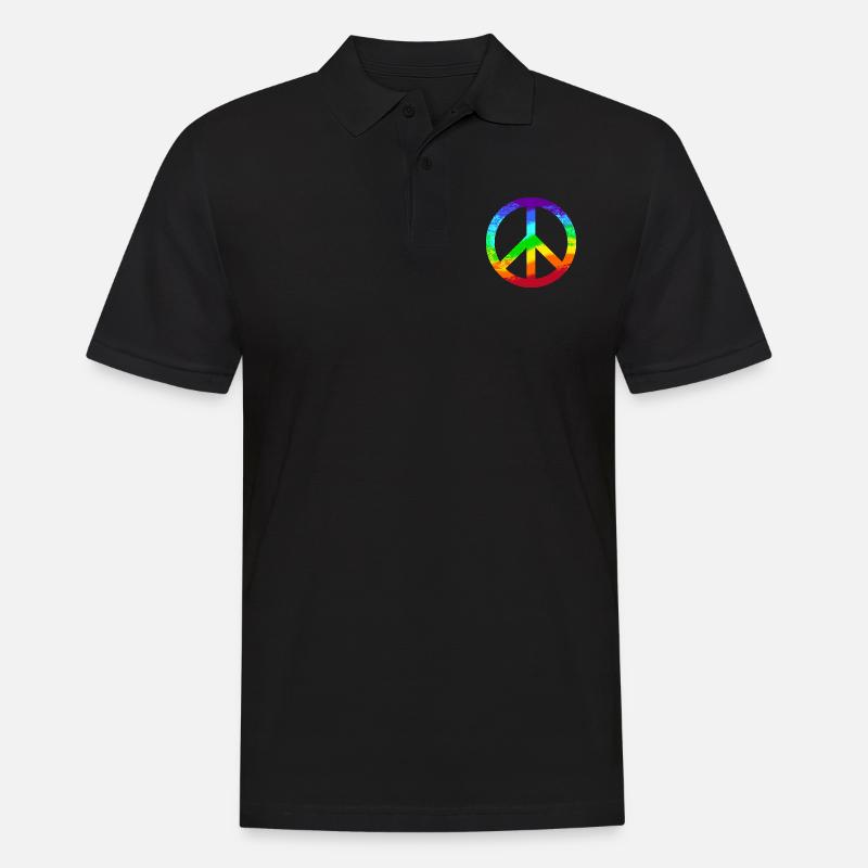 La pace firma il reggae pacifista della pace arcobaleno - Polo da uomo - nero