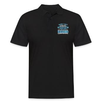 WEISSEN-SCHÄFERHUND - Glück zum anfassen - Männer Poloshirt - Schwarz - Vorne - Kai (181cm)