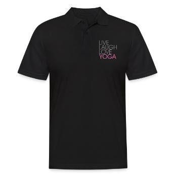 Live Laugh Love YOGA white/pink - Männer Poloshirt - Schwarz - Vorne - Kai (181cm)