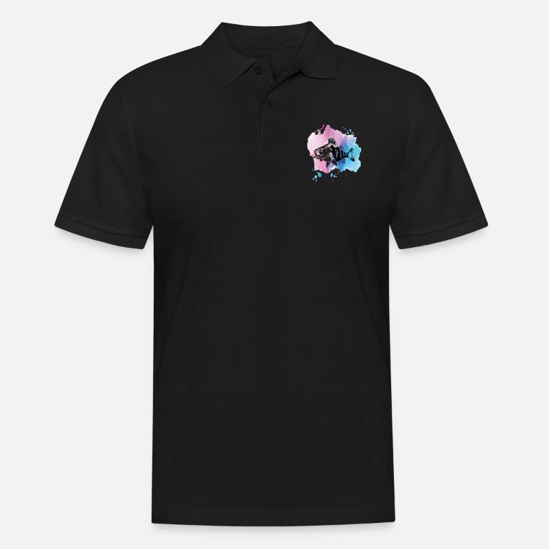 perche de pêche - Polo Homme - noir