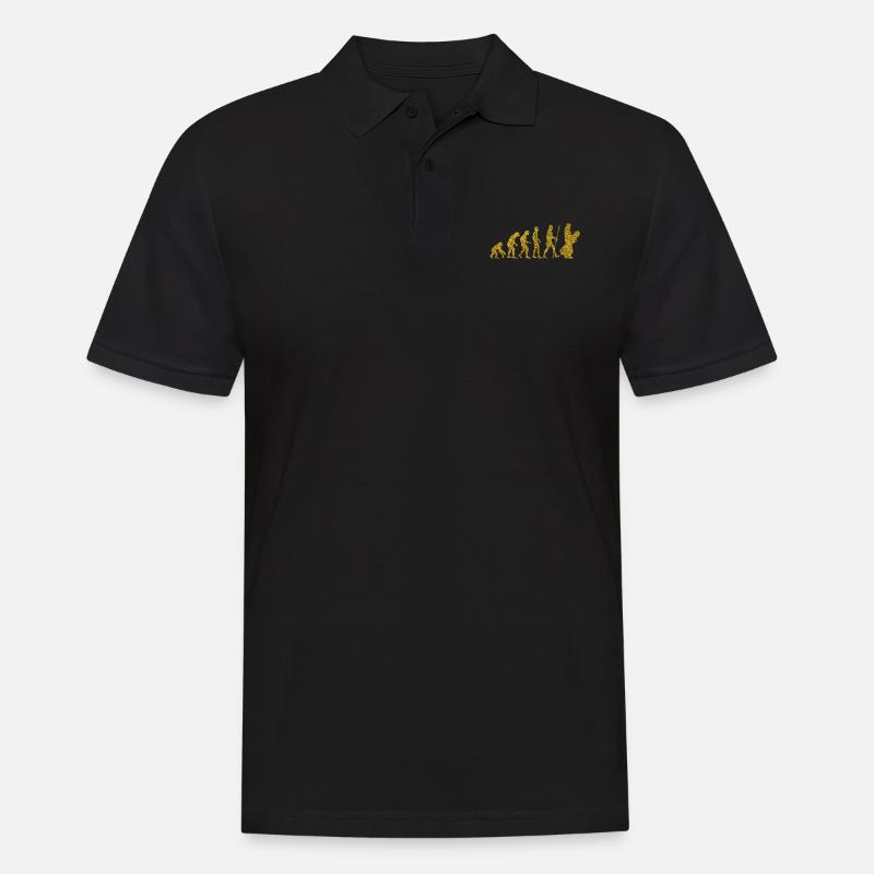 Evolution Snowboard Golden Glitter Effekt - Männer Poloshirt - Schwarz