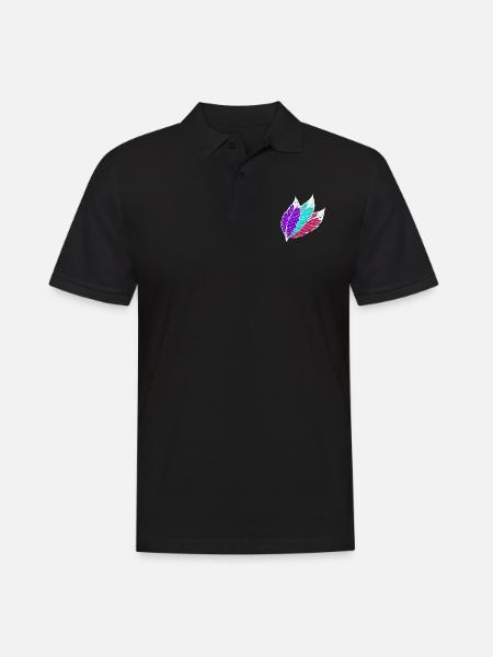 Feathers colorful white - Men's Polo Shirt - black
