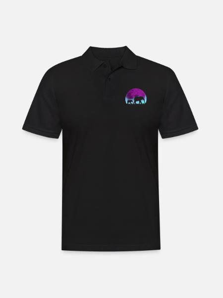 Elefanten in Afrika - Männer Poloshirt - Schwarz