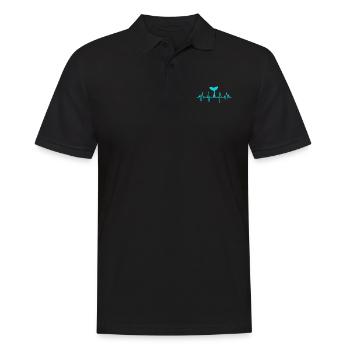 Heartbeat Mermaid Heart Rate - Männer Poloshirt - Schwarz - Vorne - Kai (181cm)