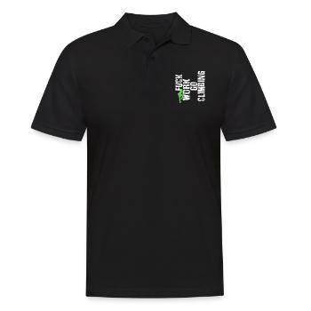 Fck Work Go Climbing Camp Campers - Men's Polo Shirt - black - Front - Kai (181cm)