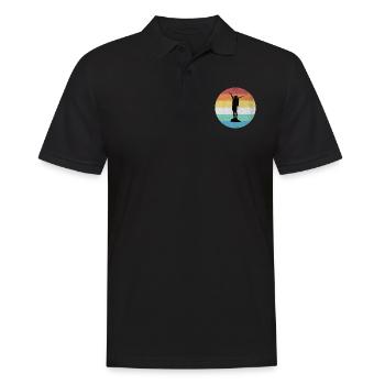 Reise - Männer Poloshirt - Schwarz - Vorne - Kai (181cm)