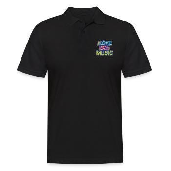 I love 80's music 80er Musik Jahre Geschenk Geek - Männer Poloshirt - Schwarz - Vorne - Kai (181cm)