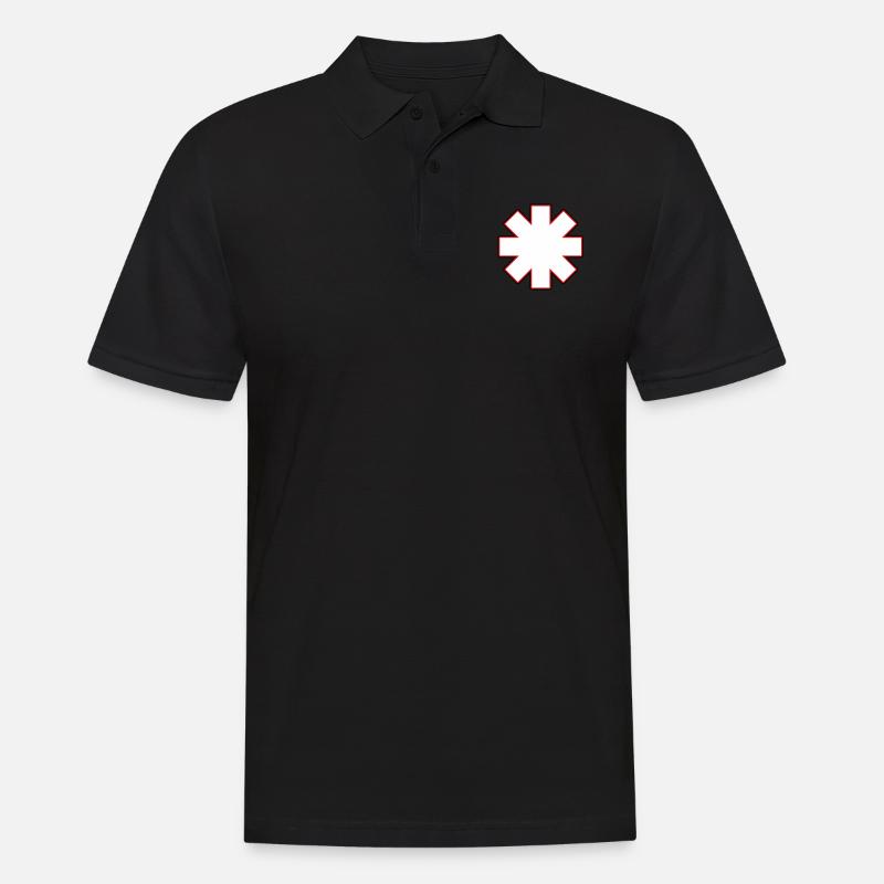 Sternchen rhcp Weiß - Männer Poloshirt - Schwarz