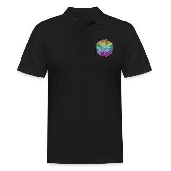 Regenbogen Peace Hippie Frieden Weltfrieden - Männer Poloshirt - Schwarz - Vorne - Kai (181cm)