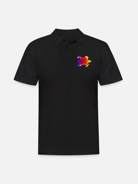 Farbige Schildkröte - Männer Poloshirt - Schwarz