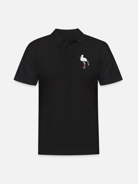 jz.birds stork bird design - Men's Polo Shirt - black
