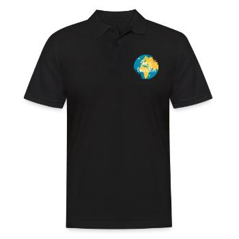 Button Traveller Europa Afrika - Männer Poloshirt - Schwarz - Vorne - Kai (181cm)
