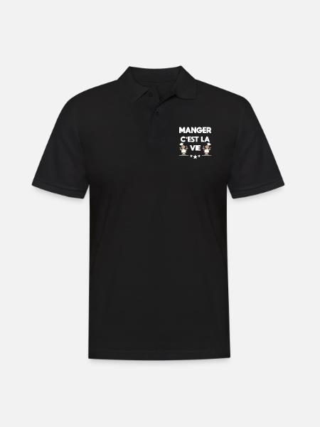 Manger c'est la vie! Humour cadeau original - Polo Homme - noir