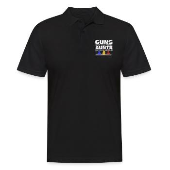 Tante Waffen Spruch Nichte - Männer Poloshirt - Schwarz - Vorne - Kai (181cm)