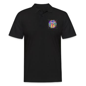 Blumen - Männer Poloshirt - Schwarz - Vorne - Kai (181cm)