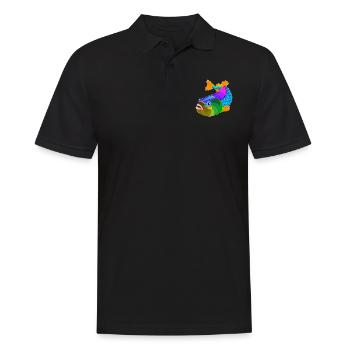 Fisch / Fisch - Männer Poloshirt - Schwarz - Vorne - Kai (181cm)
