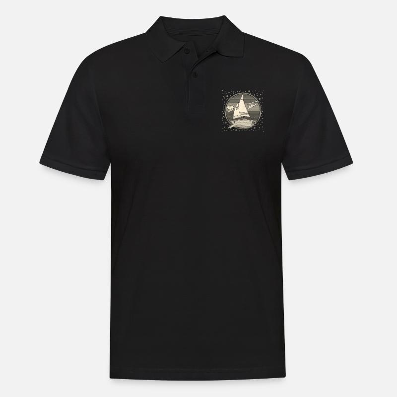 Segelboot - Männer Poloshirt - Schwarz
