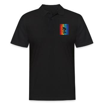 Cadeau de loisir vintage scooter à deux roues - Polo Homme - noir - Devant - Kai (181cm)