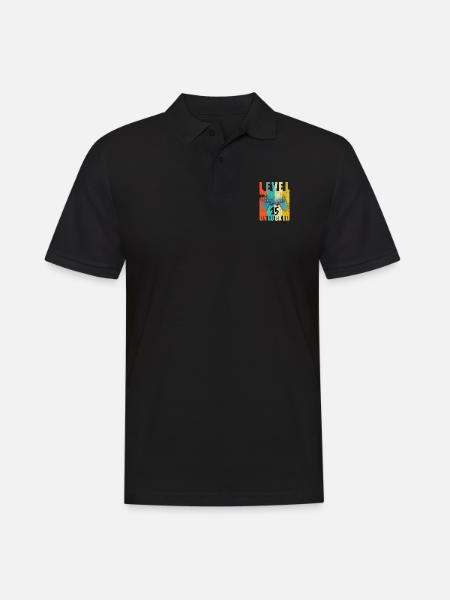 Level 15 Unlocked -15th Anniversary - Men's Polo Shirt - black