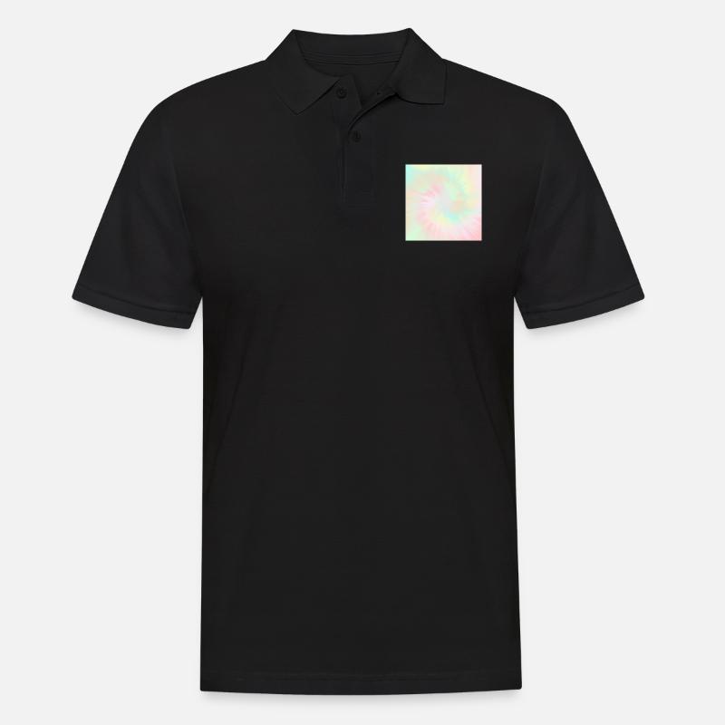 Tie Dye Pastell Tie Dye - Männer Poloshirt - Schwarz