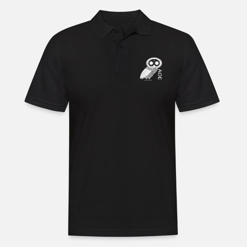 Eule Athena - Männer Poloshirt - Schwarz