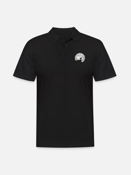 Kip Kip Boerderij Volle Maan Maan - Mannen poloshirt - zwart