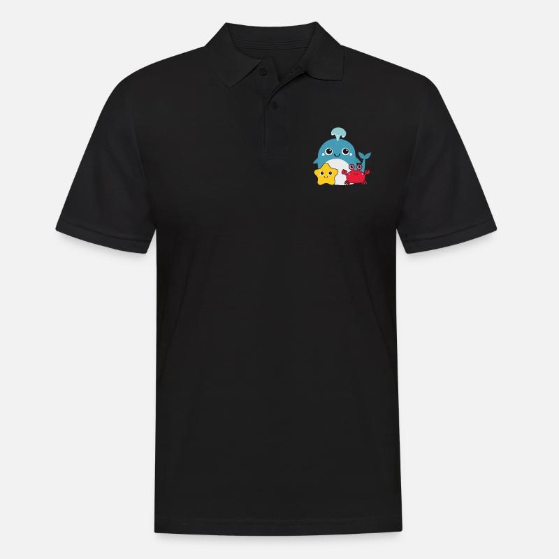 Kleiner Wal - Männer Poloshirt - Schwarz