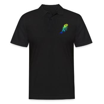 Peacock Feather Feather Tribal Tattoo Gift Idea - Men's Polo Shirt - black - Front - Kai (181cm)