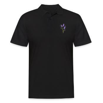 Blume Lila Lavendel Sommer Blume Geschenkidee - Männer Poloshirt - Schwarz - Vorne - Kai (181cm)
