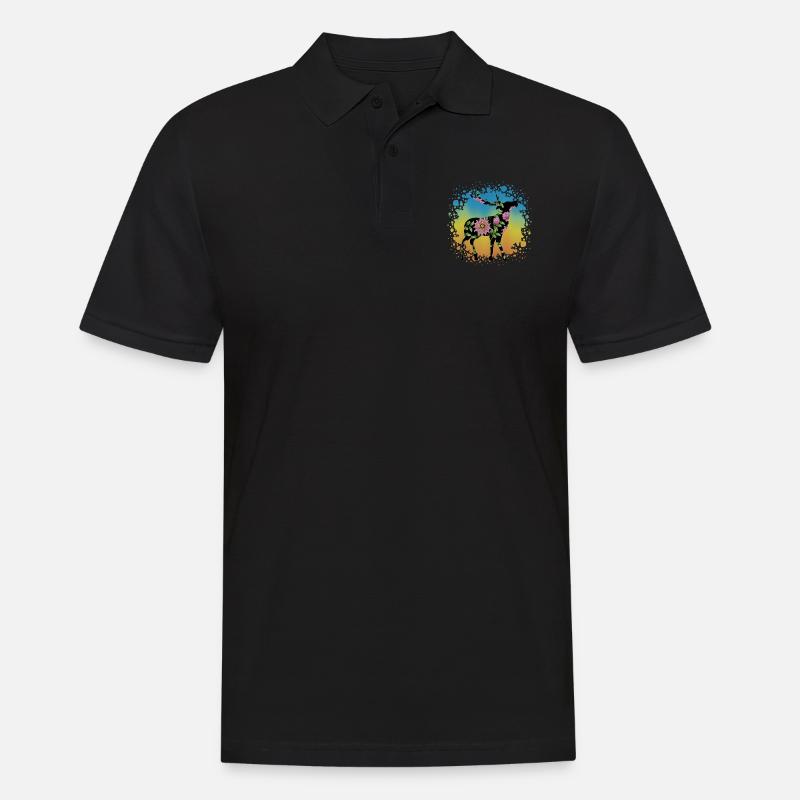 Hirsch - Männer Poloshirt - Schwarz