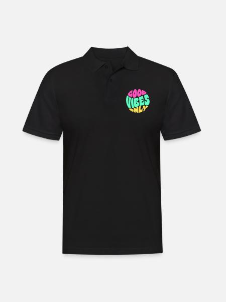 GOOD VIBES ONLY - Men's Polo Shirt - black