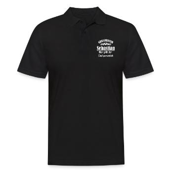 Grillmeister Sebastian - Männer Poloshirt - Schwarz - Vorne - Kai (181cm)