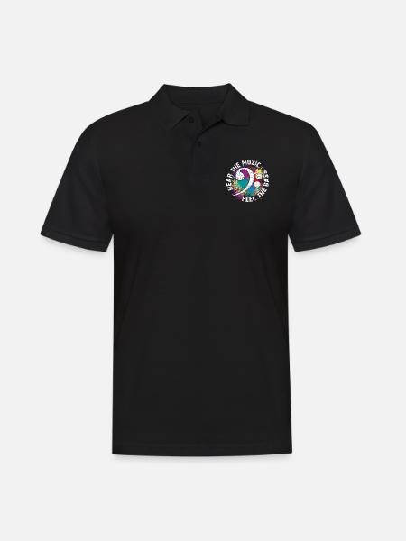 Feel the bass. Bass clef - Men's Polo Shirt - black