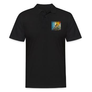 Retro Bike eine Radfahrerin Wanderfahrrad - Männer Poloshirt - Schwarz - Vorne - Kai (181cm)