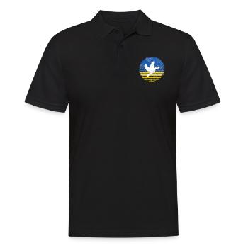 Ukraine Shirt with Dove of Peace - Men's Polo Shirt - black - Front - Kai (181cm)